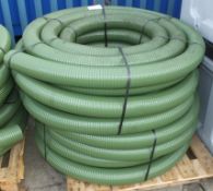 2x Heliflex 90mm flexible Ribbed Pipe 30m Rolls