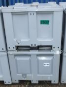 2x Plastic Shipping Cases Grey L1220 x W1020 x H800mm - with lids