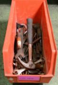 Various Tools inc Stilsons, Spanners, Hammers.