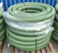 2x Heliflex 90mm flexible Ribbed Pipe 30m Rolls