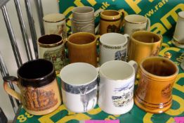 12x Decorative Ceramic Tankards.