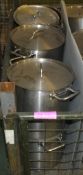 6x Stainless Cooking Pots