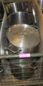 6x Stainless Cooking Pots