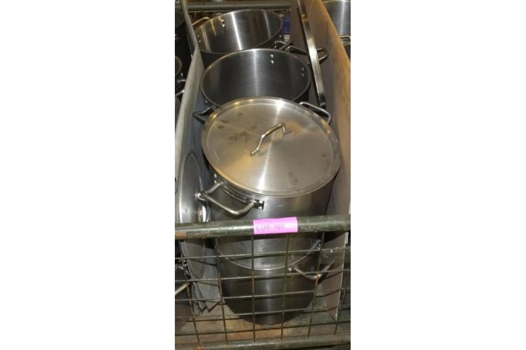 6x Stainless Cooking Pots - Image 1 of 2