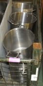 6x Stainless Cooking Pots