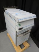 Stainless steel, single door cabinet unit with work top, new