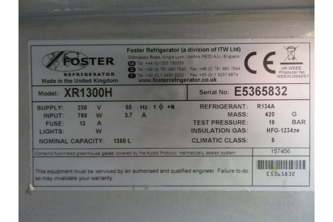Foster XR1300H double door fridge - Image 8 of 8