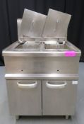 Twin tank fryer, natural gas, missing dials