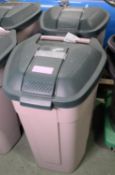 2x Plastic Dustbins With Lids On Wheels.