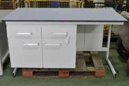 Blue Small Desk L 1570 x W 750 x H 900mm.