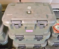 4x Cambo Green Plastic Food Container L650 x W440 x H310mm.