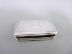 MID 19TH CENTURY SILVER SNUFF BOX, Birmingham 1844, maker Francis Clark with engine turned