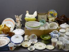 STAFFS 'HEN ON NEST', storage containers, Nursery Ware pottery ETC