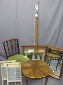 VINTAGE FURNITURE & MIRRORS, a parcel to include a circular walnut table with piecrust edge,