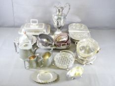 EPNS & OTHER PLATEDWARE including the top section of a bacon server, three piece pattern teaset,