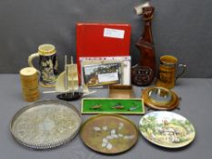 STAMPS - an album with assorted worldwide and commemorative. A parcel of miscellaneous items