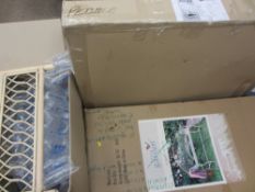 AS NEW, BOXED GARDEN & CONSERVATORY ITEMS including a scroll-end garden bench and bamboo chair