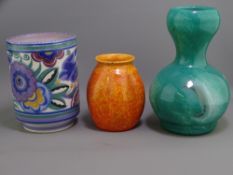 ART FORM POTTERY & GLASSWARE, three items including a Carter Stabler Adams Poole pottery vase, 16.