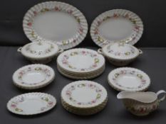 ROYAL DOULTON ROSELL PART DINNER SERVICE including two tureens and covers