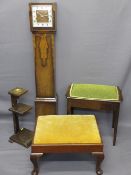 ART DECO GRANDMOTHER CLOCK and three further items of vintage furniture to include a mahogany