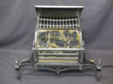 REGENCY POLISHED STEEL STYLE COAL EFFECT ELECTRIC FIRE E/T, 70cms H, 81cms W, 46cms max D