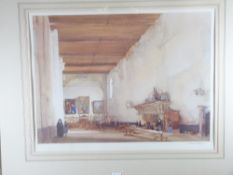 WILLIAM RUSSELL FLINT coloured print - entitled 'The Nuns Class', signed in full, 44 x 58cms