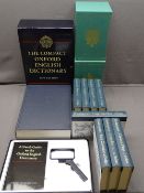 FOLIO SOCIETY - two sleeves containing eight volumes of William Shakespeare's plays and a compact