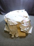 LINEN, an assortment including vintage table ETC