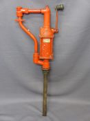 VINTAGE CAST IRON OIL TRANSFER ? PUMP, 105cms H