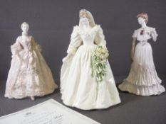 COALPORT FIGURINES - 'Lady Rose', 'Madam De Pompadour' and 'Diana Princess of Wales'