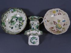 MASON'S CHARTREUSE PEDESTAL BOWL and other items and a Mason Ivory pedestal bowl