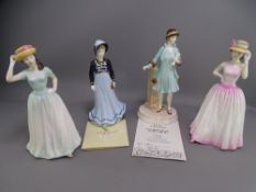 FOUR ROYAL DOULTON, WORCESTER & COALPORT FIGURINES to include 'Happy Birthday 2000' HN4215, 'Happy