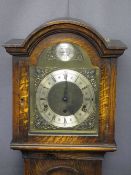 OAK CASED CHIMING GRANDMOTHER CLOCK, 166cms H, 32.5cms max W