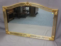 EMPIRE STYLE GILT FRAMED WALL MIRROR, 88 x 129cms