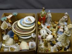 CERAMIC & OTHER FIGURINES & ANIMALS, decorative wall plates and vases ETC
