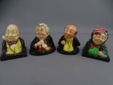 FOUR ROYAL DOULTON 'MR PICKWICK' SERIES, head and shoulder figurines