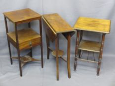 ANTIQUE & VINTAGE FURNITURE, three items to include a 19th century night stand, 77cms H, a twin-flap