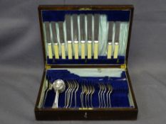 OAK CASED PART CANTEEN OF EPNS CUTLERY