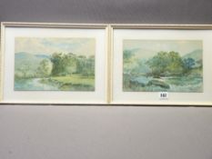 PHIL OSMENT watercolours, a pair of Snowdonia scenes, 17 x 27cms