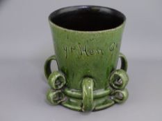 EWENNY CLAY PITS POTTERY, Tyg, incised to the body 'Cwpan yr Hen Gymry Fel yn 1677', 11cms H