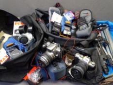 PHOTOGRAPHIC EQUIPMENT - Pentax MZ-M Camera, Cannon EOS 300X, Vivitar Lens, Kiron Lens, flashes