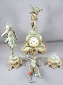 FERRAND, FRANCE CLOCK GARNITURE SET (AF)
