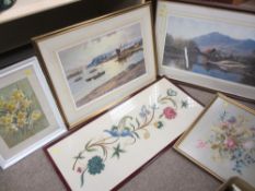 WARREN WILLIAMS ARCA limited edition print (271/850) - Conwy Harbour scene with dragon proof