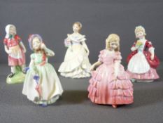 FIVE ROYAL DOULTON FIGURINES - 'The Bridesmaid' HN2148, 'Babie', HN1679, 'Pose' HN1365, 'Jill'