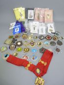 MASONIC & OTHER INSTITUTION ENAMEL & DECORATIVE MEDALLIONS along with a quantity of Peter Stone,
