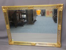 EMPIRE STYLE GILT FRAMED WALL MIRROR, 88 x 118cms