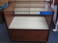 GLASS TOP & FRONT SHOP DISPLAY COUNTER, 92cms H, 92.5cms W, 60cms D