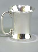 FLARED FORM SILVER CHRISTENING MUG, Birmingham 1915, maker Joseph Gloster Ltd, 95grms, 7.75cms H,