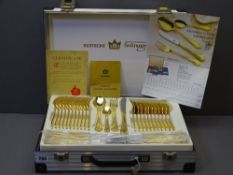 BESTECKE SOLINGEN - a briefcase of gold plated cutlery (appears as new)