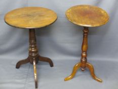 19TH CENTURY MAHOGANY CIRCULAR TOP TRIPOD TABLE and one other, 75cms H, 54cms diameter, 78cms H,